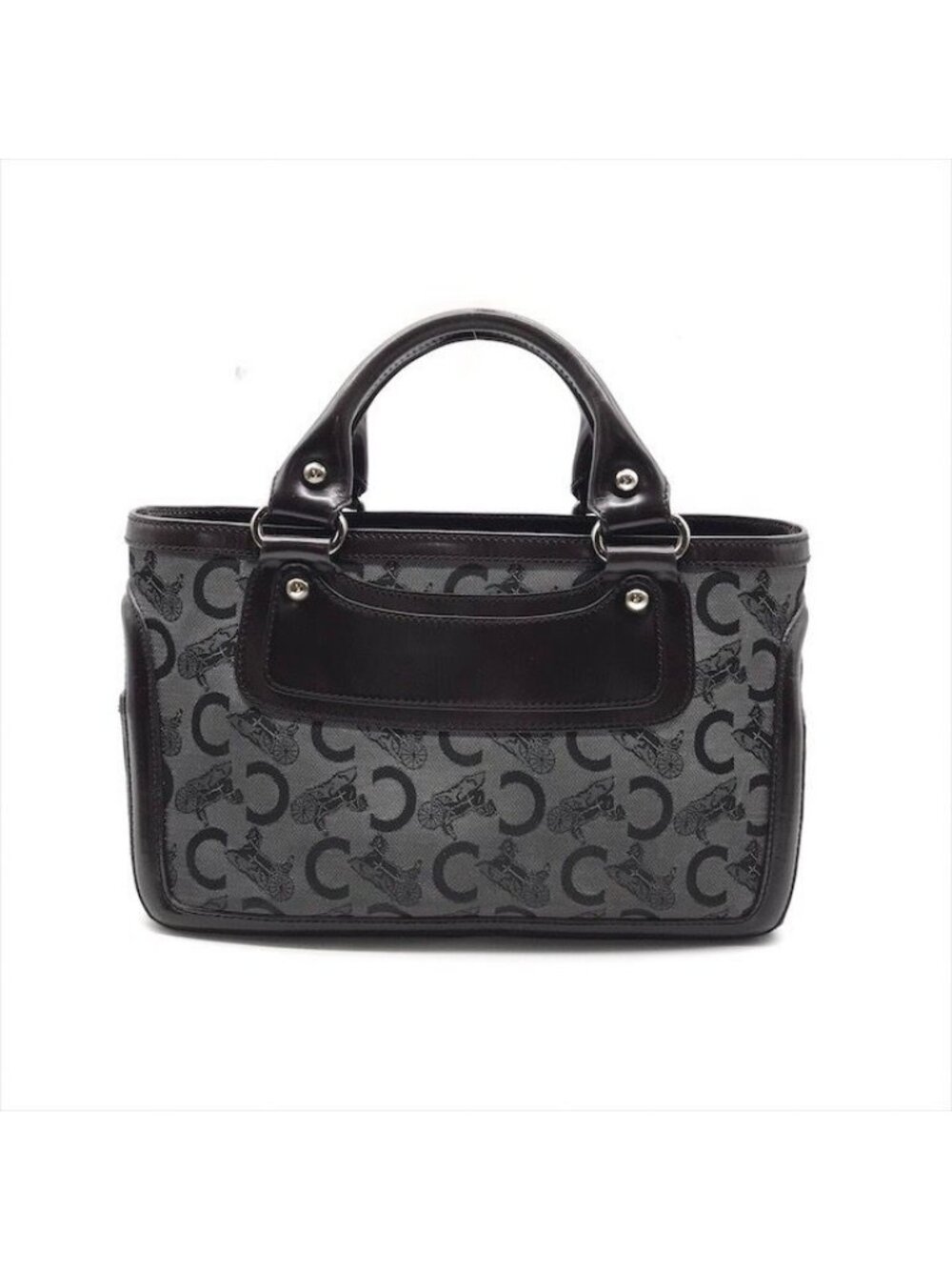 Celine Horse Carriage Signature Hand Tote Enamel Leather Brown - Picture 3 of 10